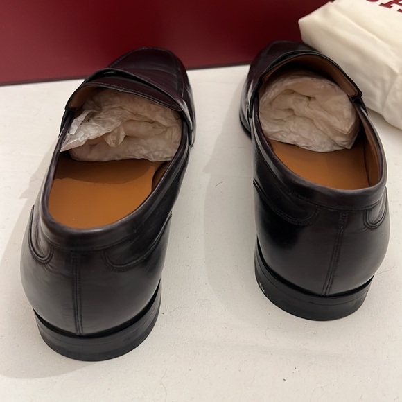 Mens BALLY Dark Grained Gray Slip on Loafer Shoes 9 1/2 - Picture 9 of 16